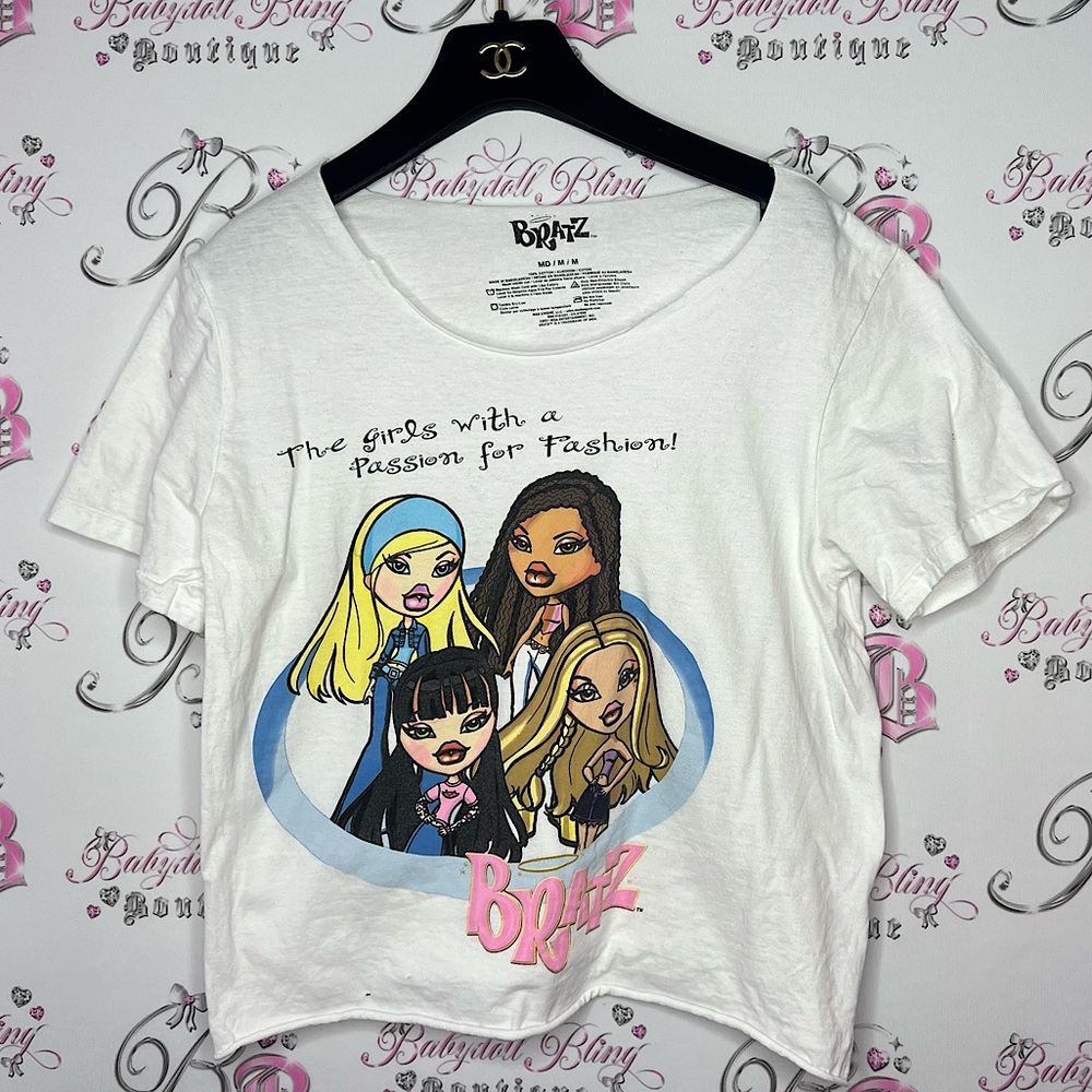 Bratz passion for fashion tshirt white dolls cute y2k vintage Bratz dolls top